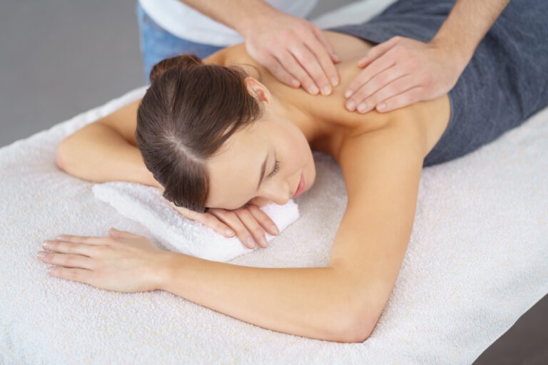 A woman having a massage therapy